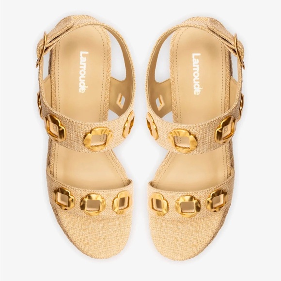 Larroude Milan Espadrille In Beige Raffia - Picture 11 of 13